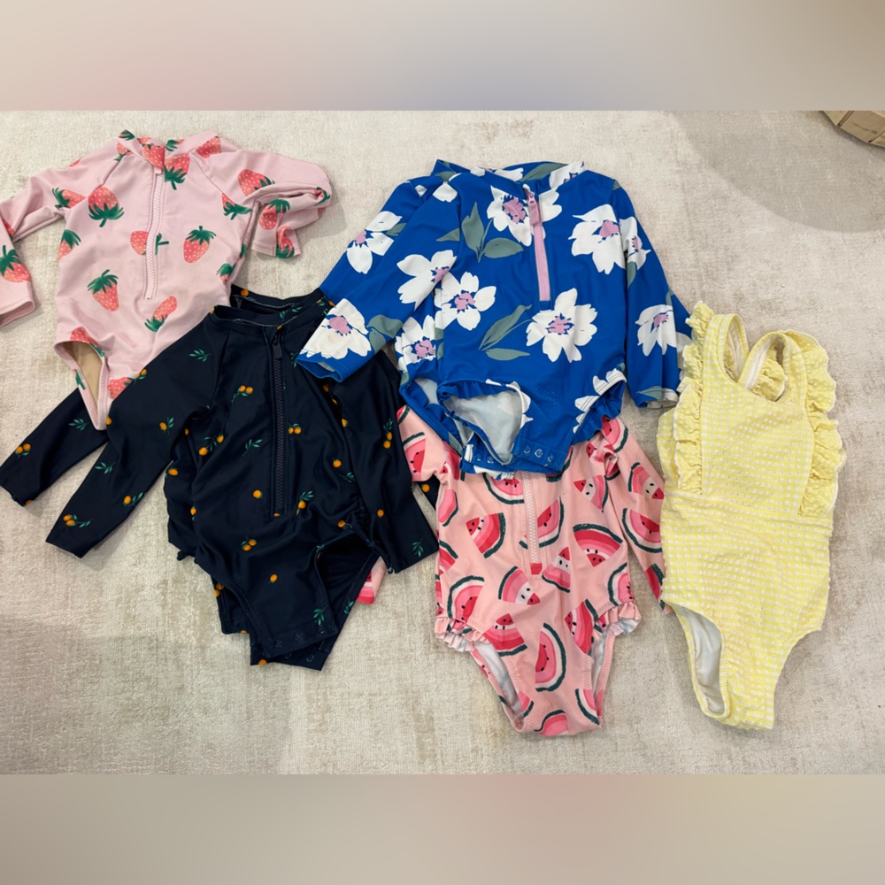 Baby girl swimsuits/rashguards 18-24M